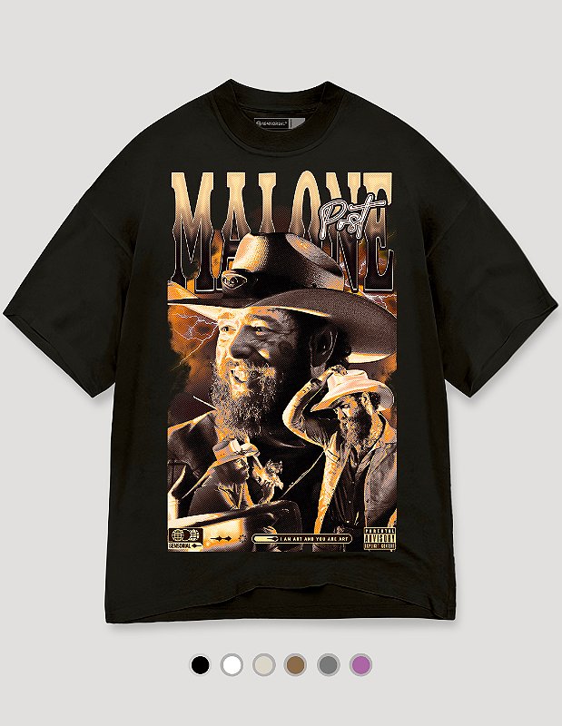 Posty Co Post Malone in Cowboy Hat T Shirt Men's size Medium in Black