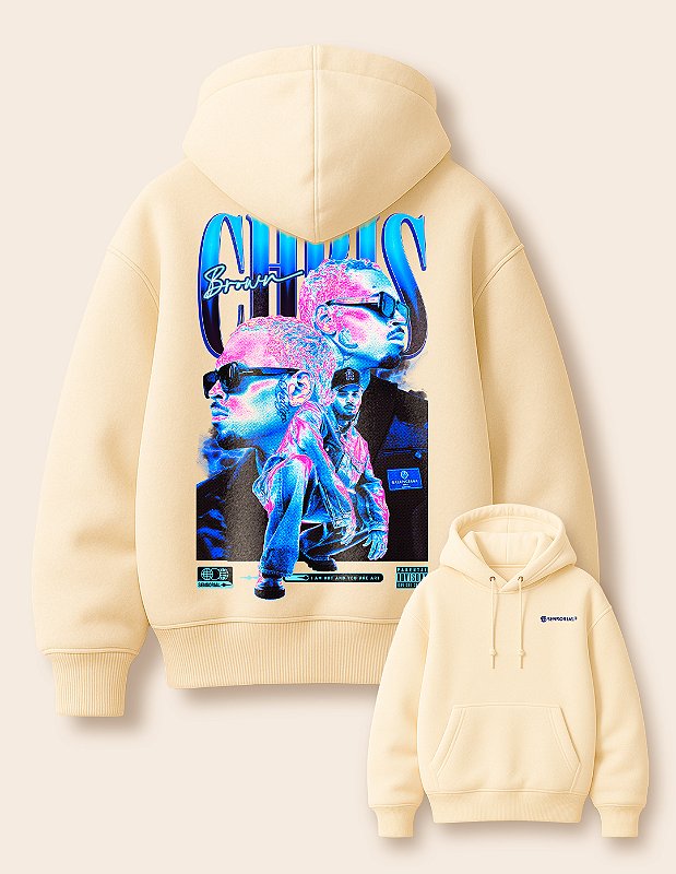 Moletom Canguru Oversized Chris Brown Indigo Nights - Sensorial