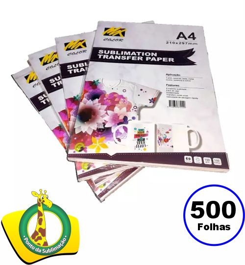 Papel Sublimatico Mix Color Fundo Rosa A4 Pct c/500 Folhas - Ponto da  Sublimação - Os melhores produtos do Brasil para sublimação