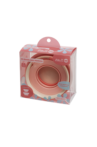 Kit Prato Bowl com Ventosa e Talher Rosa Baby Go Unidade - Sonda