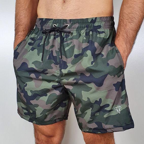 Shorts Elastic Sublimado Masc Adulto 3 Bolsos Camuflado