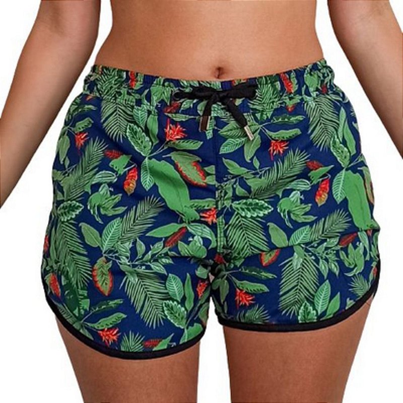 Shorts tactel Moscow Premium Feminino Verde Planta