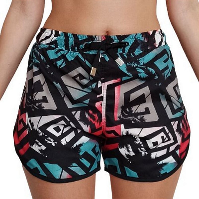 Shorts tactel Moscow Premium Feminino Abstrato