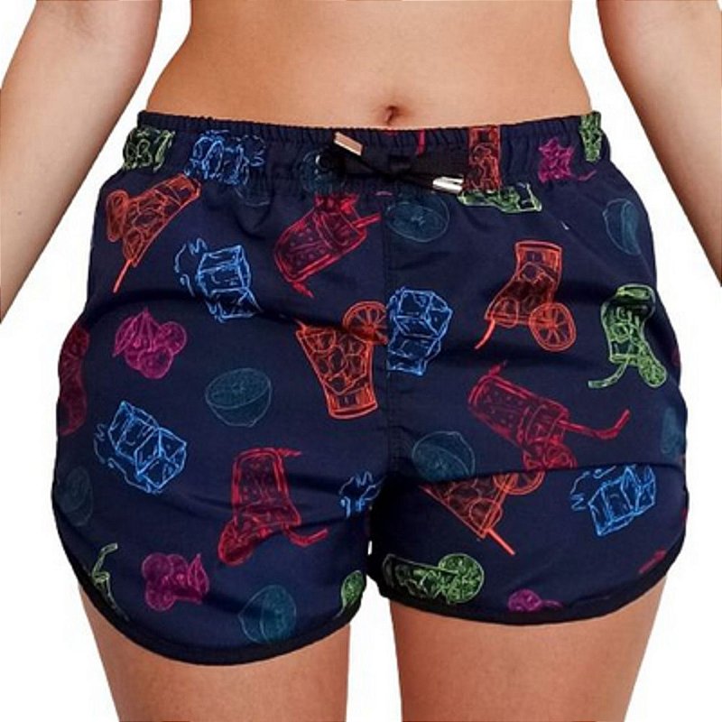 Shorts tactel Moscow Premium Feminino Drinks