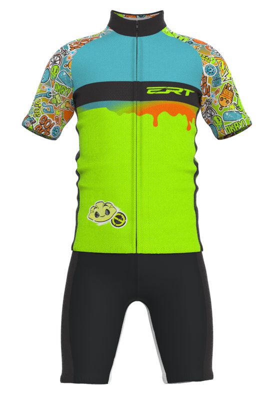 Conjunto Infantil Ciclismo- ERT - Stickers Verde | Pedalém - Pedalém -  Roupas para Ciclismo