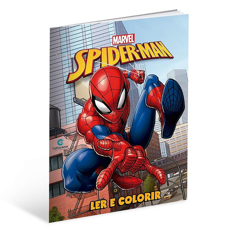 Livro Para Ler e Colorir, Pop, Homem Aranha, com Lápis
