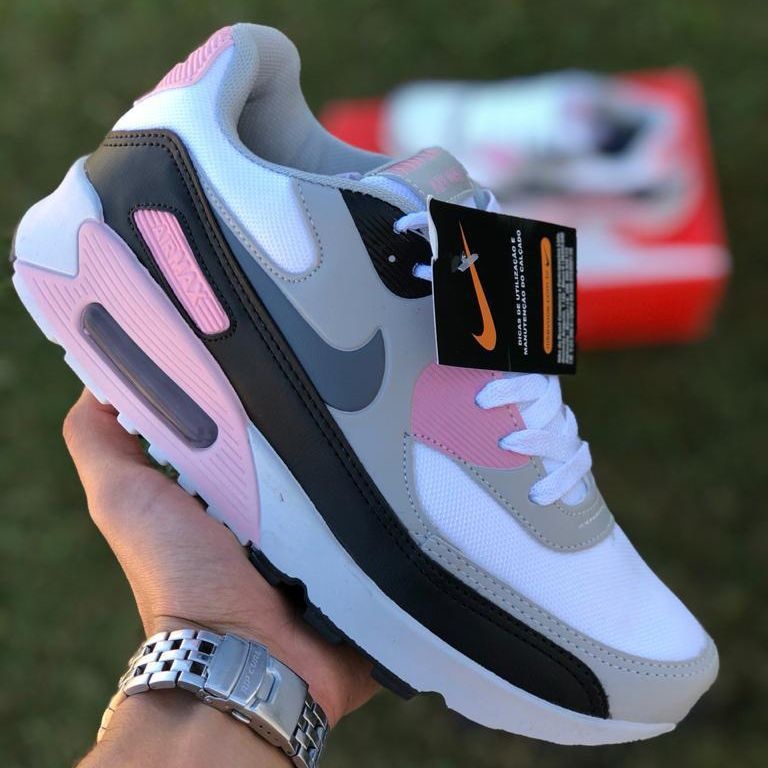 air max 90 rosa e branco