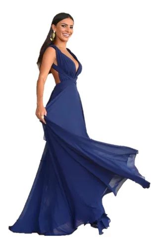 vestido multiformas azul marinho