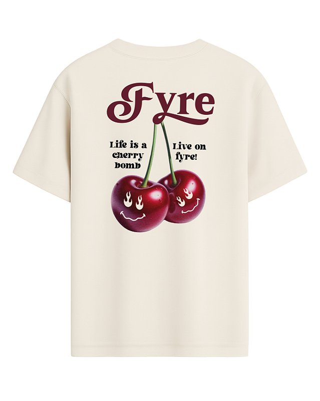 Camiseta Cherry - Oversized Off White
