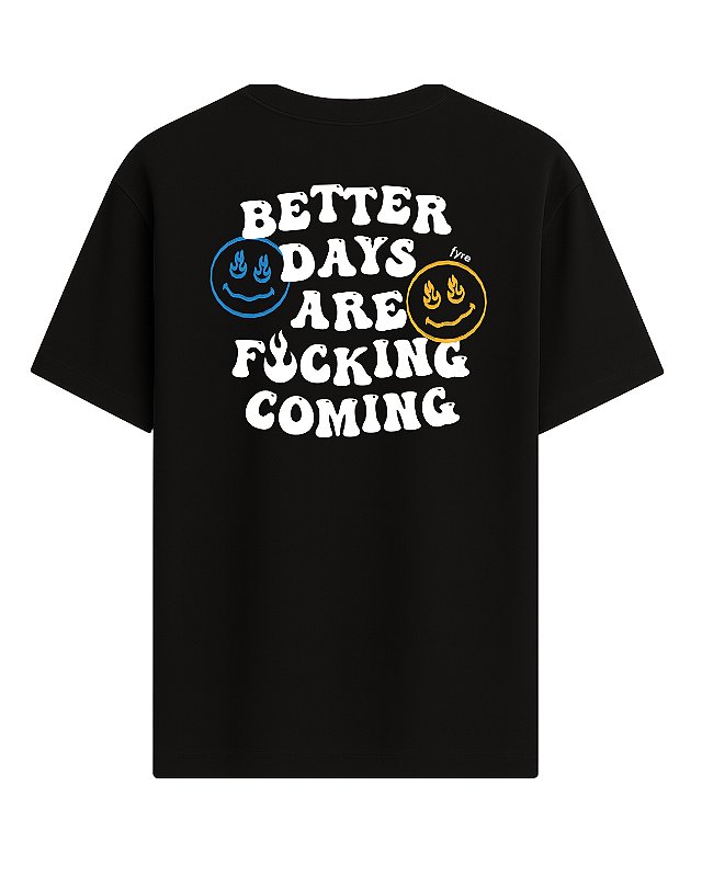 Camiseta Better Days - Oversized Preta