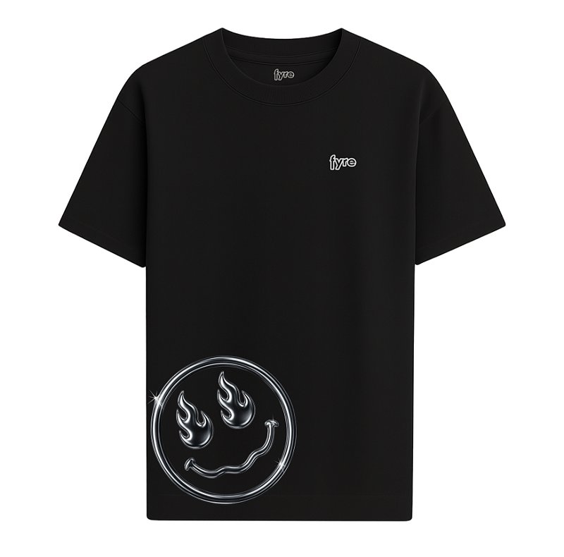 Camiseta Smyle Metal - Oversized Preta
