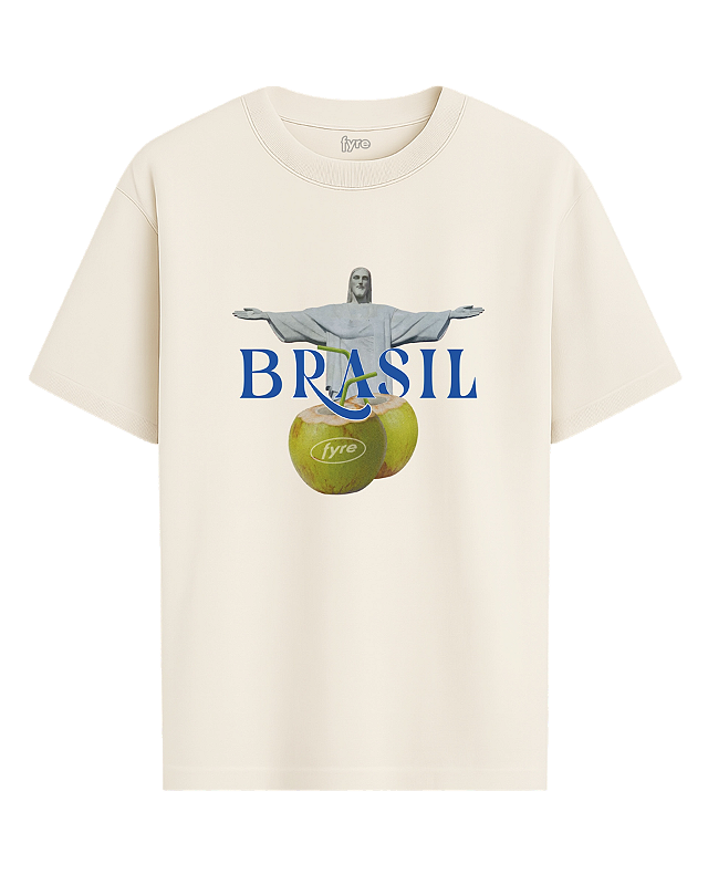 Camiseta Fyre Brasil - Oversized Off White
