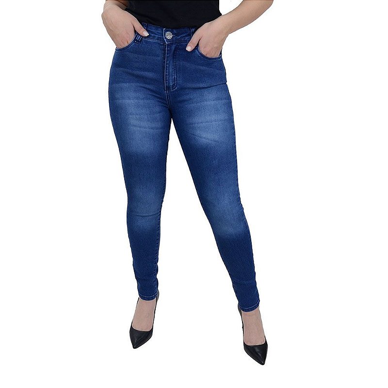 Calça Jeans Feminina Recuzza Reta Azul - 10622 - Estrela Mix - Uma