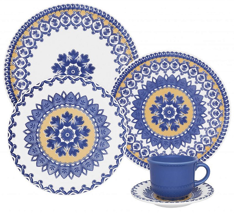 Aparelho de Jantar em Porcelana - Flores Brancas (20 Peças) - ATALUZ