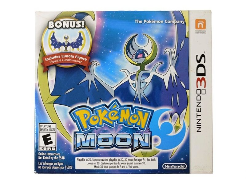 Jogo Pokemon Moon Original Bonus Includes Lunala Figure - 3DS Jogo Pokemon Moon Original Bonus Includes Lunala Figure - 3DS