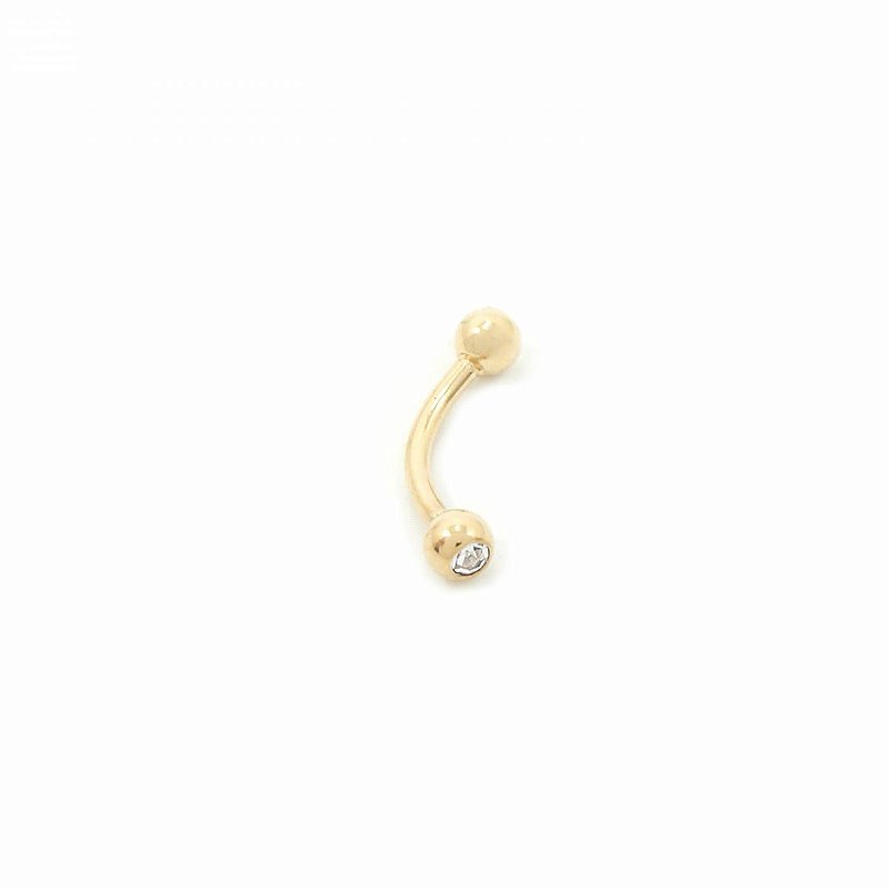 Piercing de Sobrancelha em Ouro Branco 18k Curvado Bola em Promoção na  Americanas