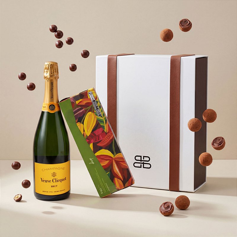 Kit Veuve Clicquot com Chocolates Brasilidade Dengo - Becca Gifts