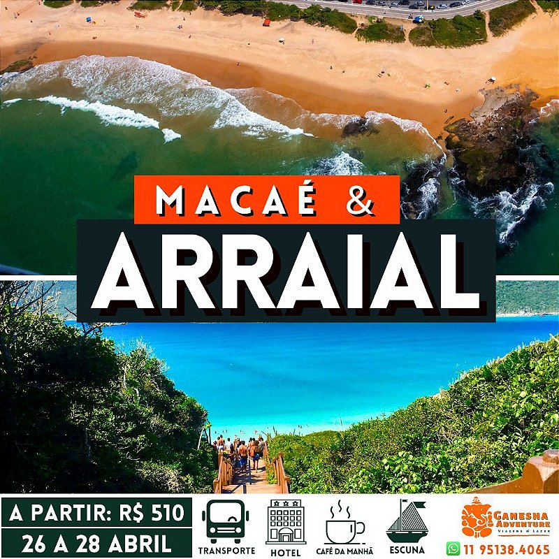 ZD8 - Final de semana 26 a 28/Abr - Macaé + Arraial do Cabo - RJ