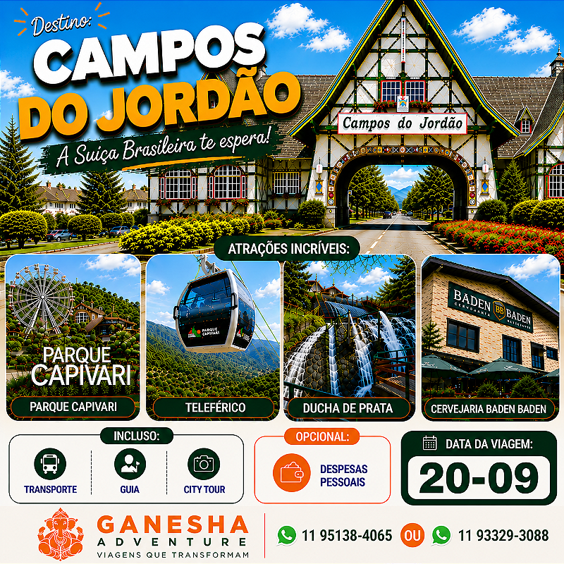 ZZZI6 - Day Use 20/Set - Campos do Jordão - SP