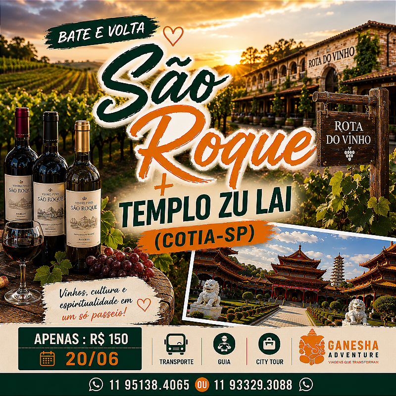 ZZZF7 - Day Use 20/Jun - São Roque + Templo Zulai - SP