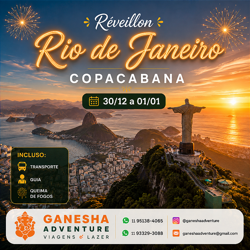 ZZZReveillon 30/Dez à 01/Jan - Rio de Janeiro - RJ