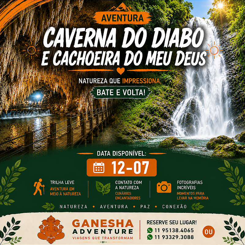 ZZZG5 - Day Use 12/Jul - Caverna do Diabo + Cachoeira do Meu Deus - SP