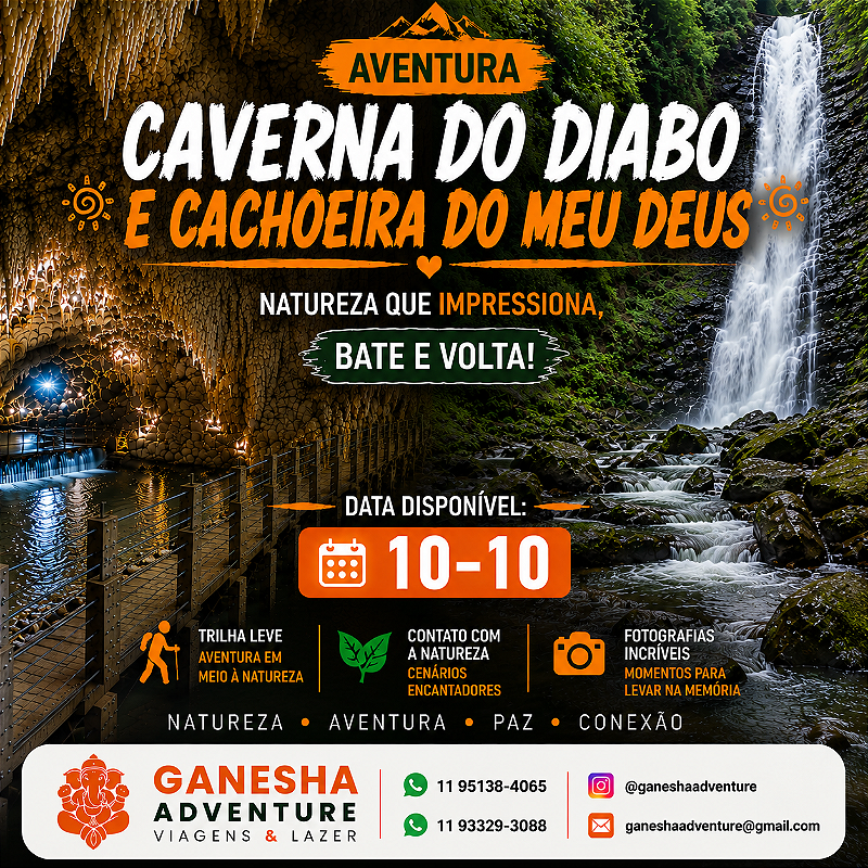 ZZZJ3 - Day Use 10/Out - Caverna do Diabo + Cachoeira do Meu Deus - SP