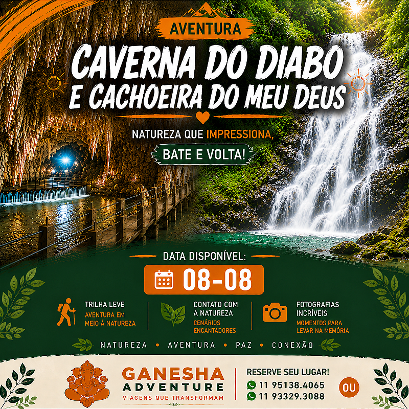 ZZZH2 - Day Use 08/Ago - Caverna do Diabo + Cachoeira do Meu Deus - SP