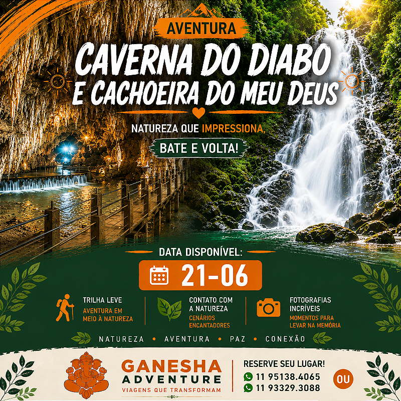 ZZZF7 - Day Use 21/Jun - Caverna do Diabo + Cachoeira do Meu Deus - SP