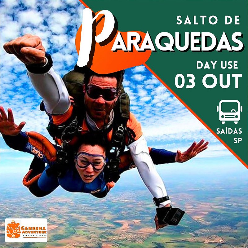 ZZZJ1 - Day Use 03/Out - Salto de Paraquedas - Boituva - São Paulo
