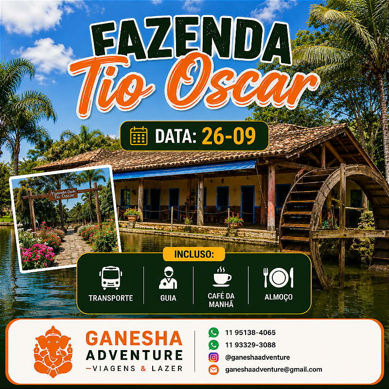 ZZZI7 - Day Use 26/Set - Fazenda Tio Oscar - SP