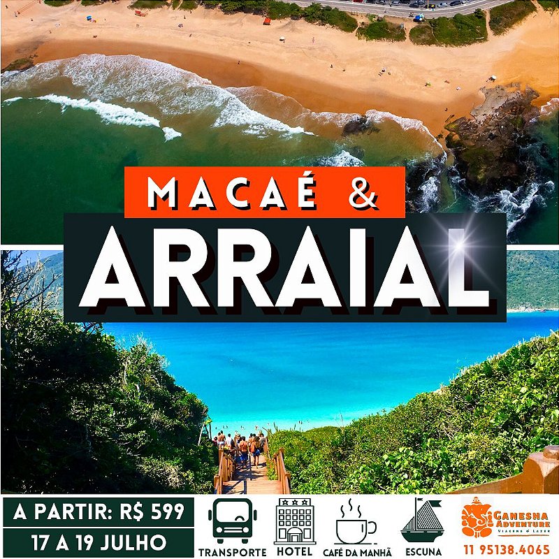 ZZZG6 - Final de semana 17 a 19/Jul - Macaé & Arraial do Cabo - RJ