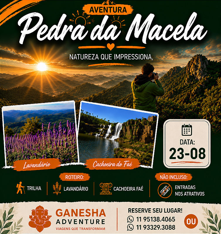 ZZZH6 - Day Use 23/Ago - Pedra da Macela + Cachoeira do Faé + Lavandário - Cunha-SP