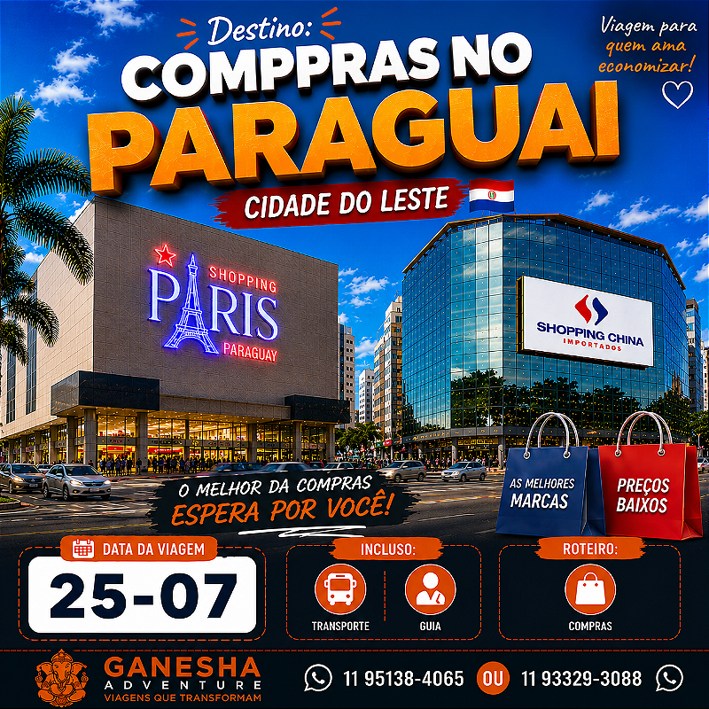 ZZZG8 - Day Use 25/Jul - Compras no Paraguai
