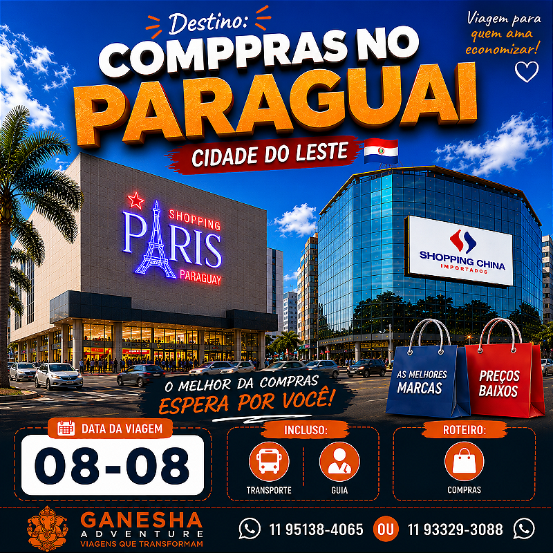 ZZZH2 - Day Use 08/Ago - Compras no Paraguai