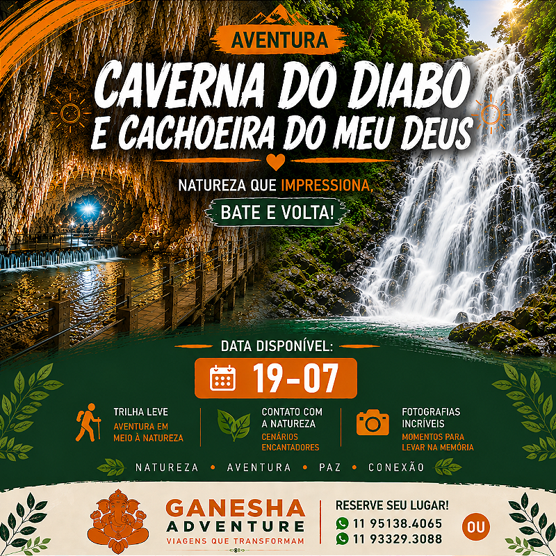 ZZZG6 - Day Use 19/Jul - Caverna do Diabo + Cachoeira do Meu Deus - SP