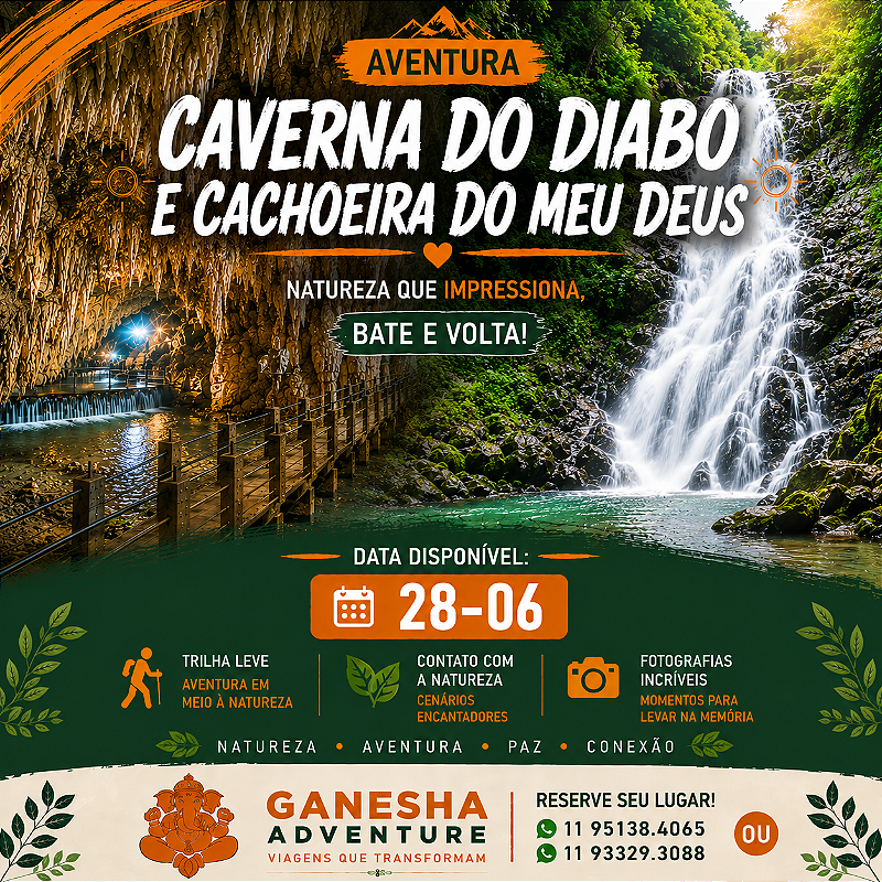 ZZZF9 - Day Use 28/Jun - Caverna do Diabo + Cachoeira do Meu Deus - SP