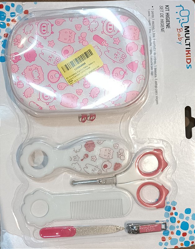 Kit Cuidados Higiene Bebê Tesoura Escova Cortador Unha Pente