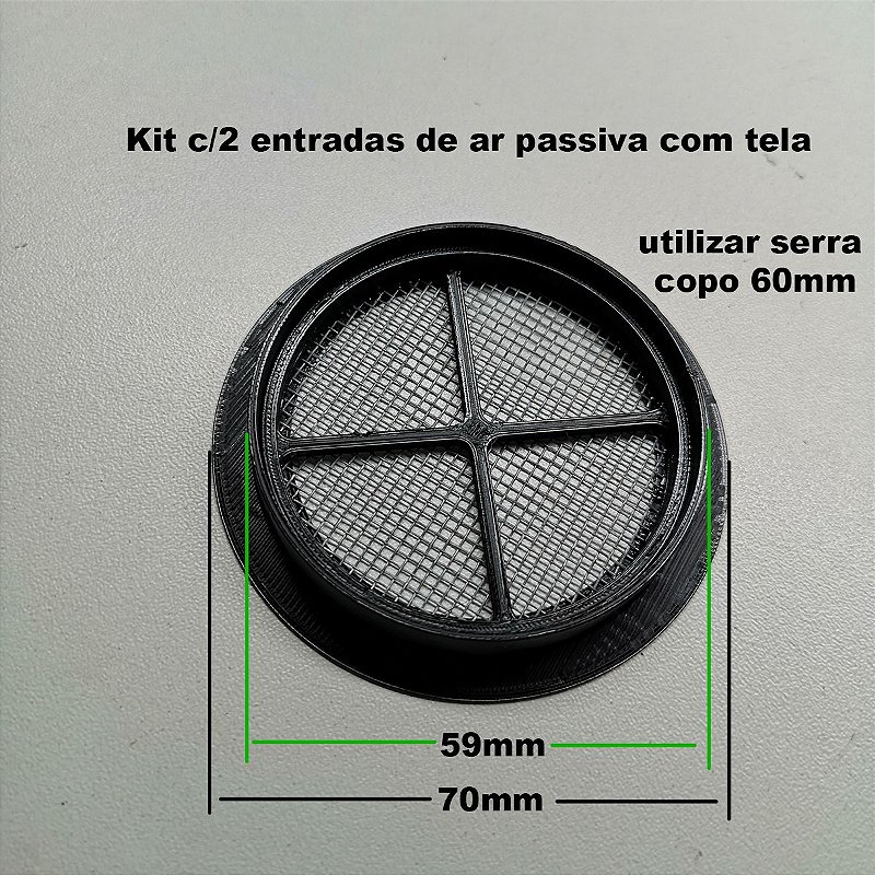 Kit 2 entradas passiva para furação 60mm