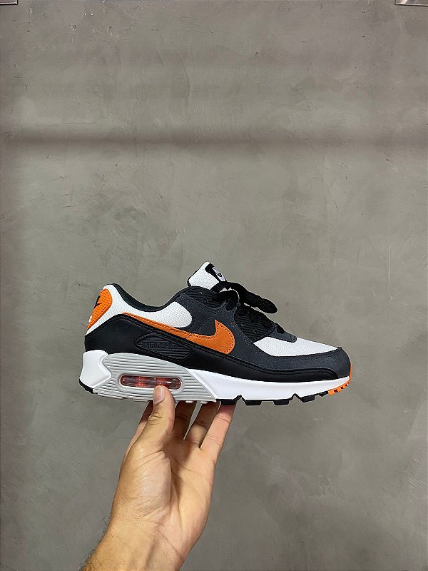 Nike air max 90 preto e laranja hot sale
