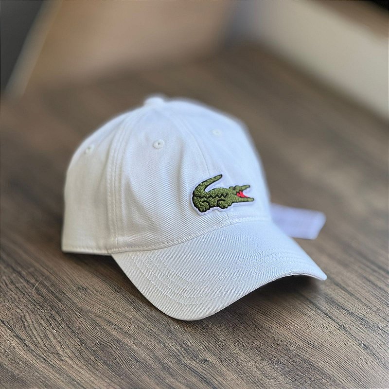 Boné Lacoste Big Croc 2024- branco - JNoriginalshop