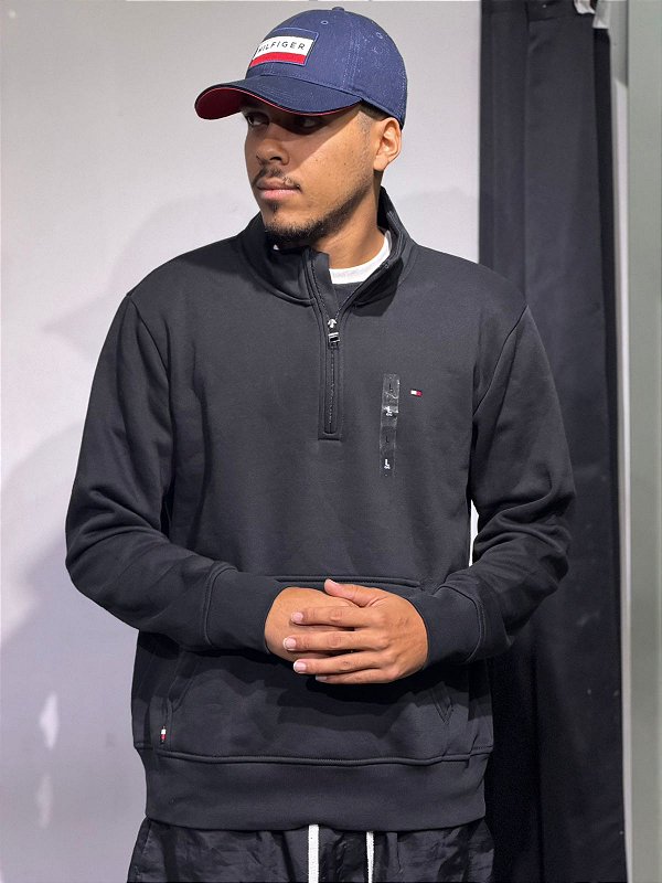 h.m.01050622さん2-27-7 Moletom tommy hilfiger half zip - preto - XM06489-00I-BDS