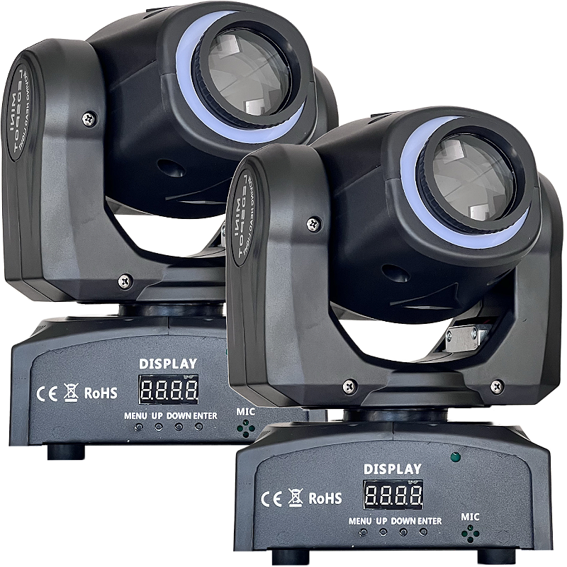 Kit 2 Moving Head Led Spot 60w Dmx Disco De Cores Gobos Fita