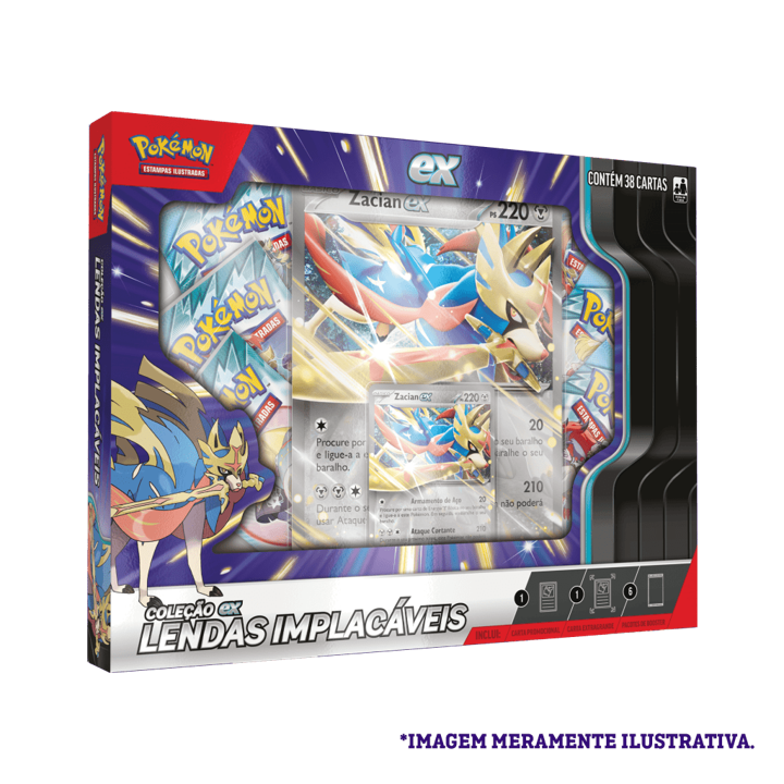 Pokémon Box Lendas Implacáveis - Zacian ex - TN GEEK