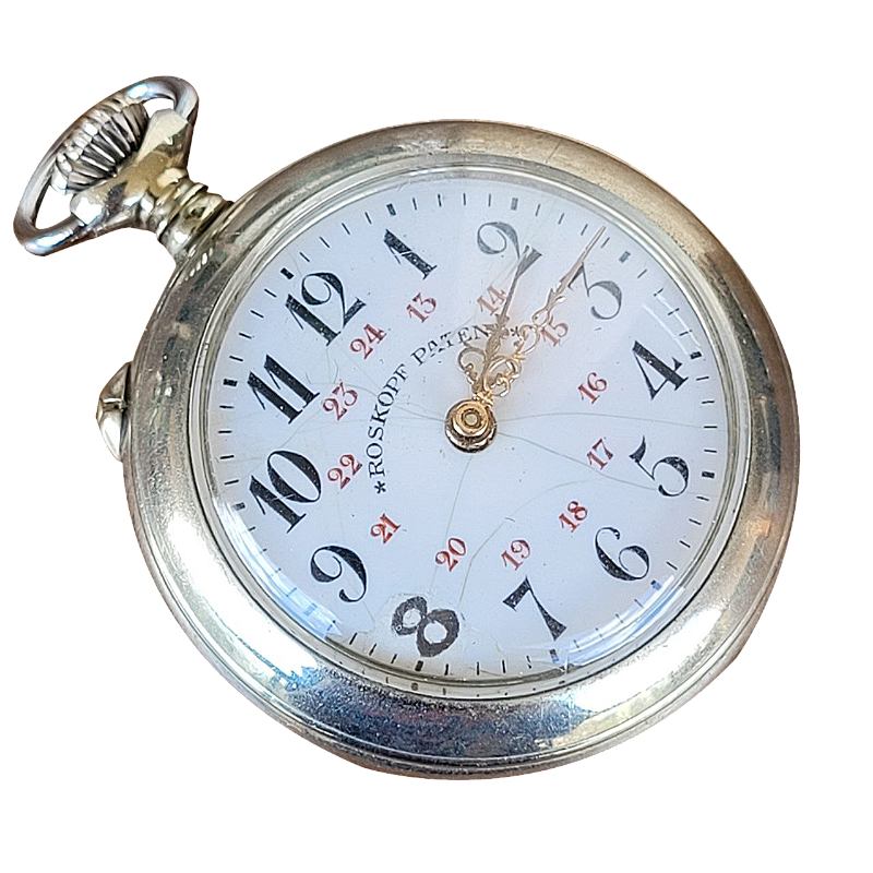 Relógio De Bolso Roskopf Patent Final Do Século XIX Prateado