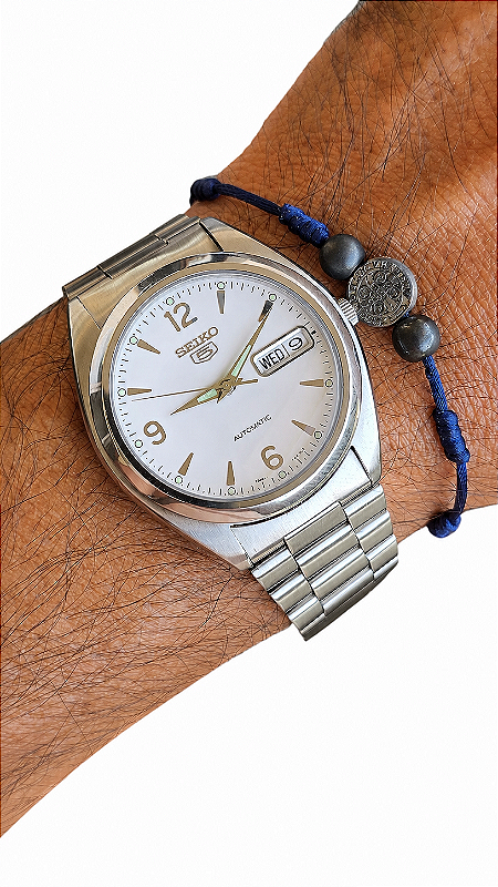 Relógio Seiko 5 Automático Branco 7s26 Vintage Anos 2000