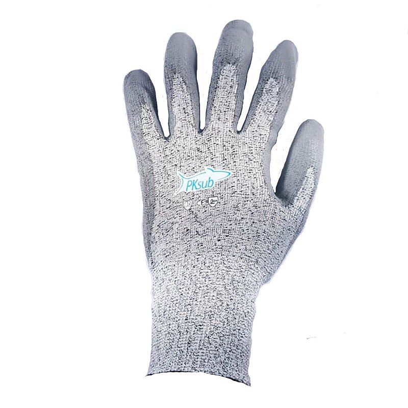 Luva De Mergulho dyneema Pk Cinza Com Antiderrapante Cut 3