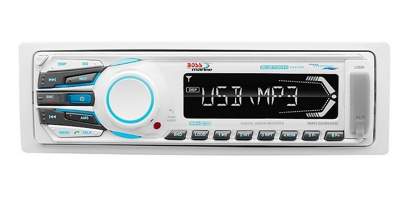 Som Marinizado Boss Marine Mr1308uab Mp3 Bluetooth Am Fm