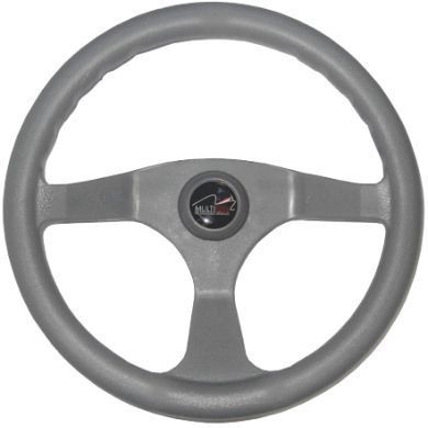 Volante Náutico 3 Raios Preto Branco Cinza Universal Lancha