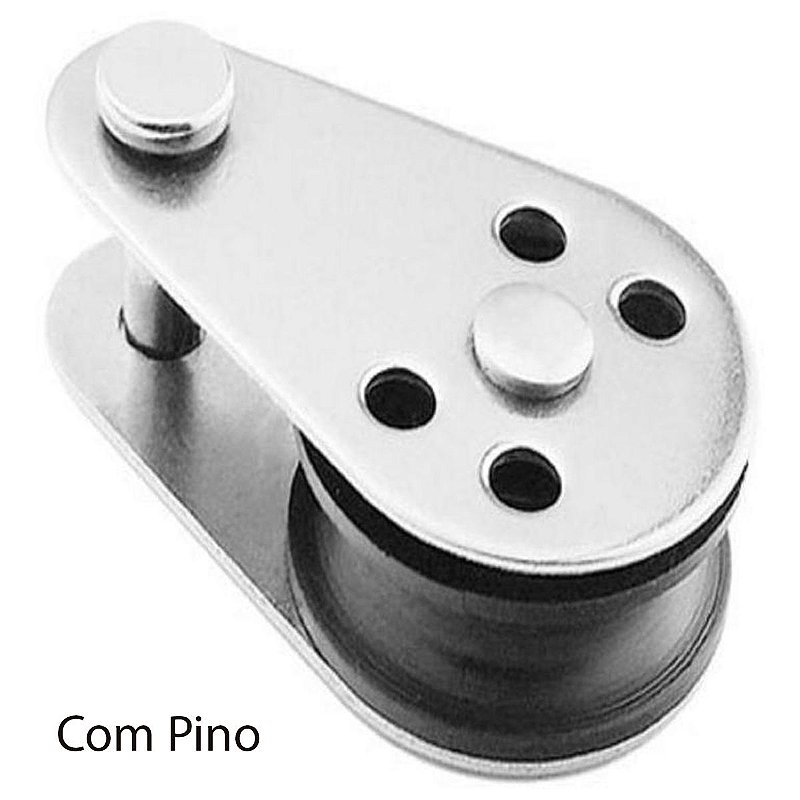 Polia Roldana Moitão Em Aço Inox Cabo 8 Mm Pesca Caiaque